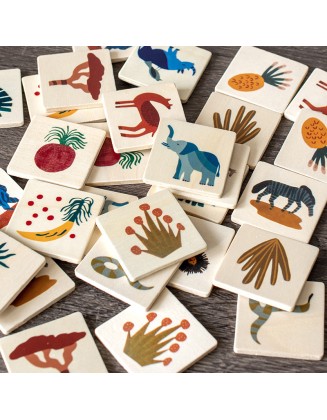 Wooden Montessori early education children animal card game 