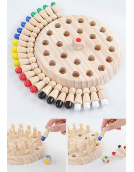 Roundabout Wooden Memory Chess