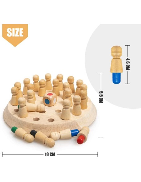 Roundabout Wooden Memory Chess