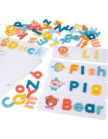 Wooden Alphabet Spelling Cards