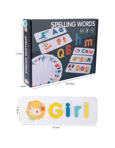 Wooden Alphabet Spelling Cards