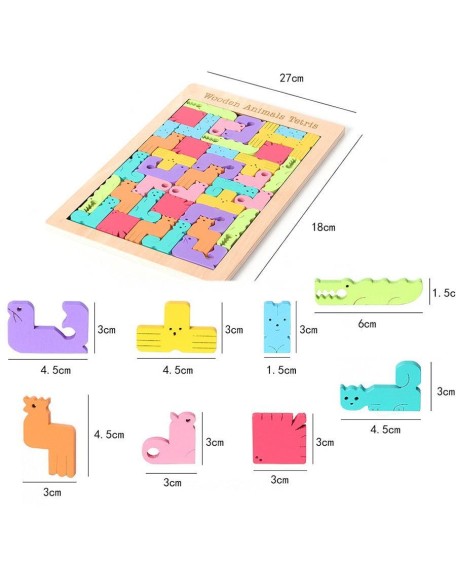 Wooden Animals Tetris Puzzle